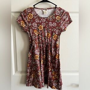 2/30 Emma & Elsa Floral Print Sleeve w/Pockets Knee Length Dress Size 12
